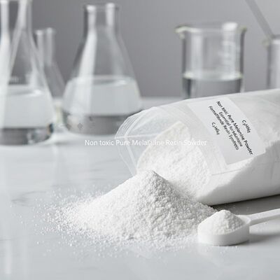 پودر ملامین خالص غیر سمی فرمول مولکولی C3H6N6 ماده اولیه ضروری برای سنتز رزین ملامین فرمالدئید