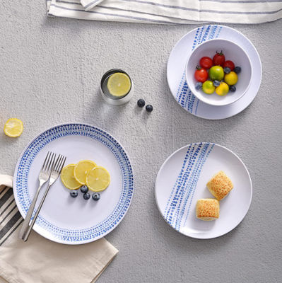 12تايي سيستم ظروف ناهار خوري از ملامينه ظرفشويي آبي