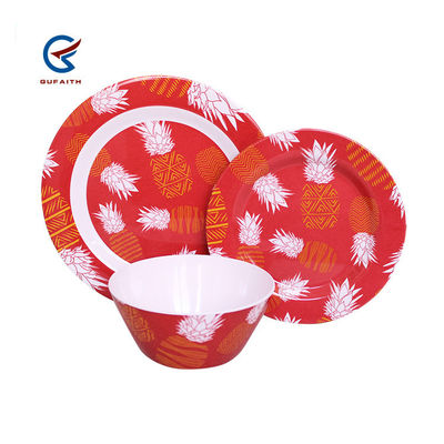 3PCS Red Melamine Dinnerware Set For Camping Indoor Outdoor Use Kitchen 3PCS Red Melamine Dinnerware Set برای کمپینگ و استفاده در فضای باز و آشپزخانه