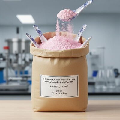 SHUANGYAN پودر رزین فرمالدهید اوره ملامین صورتی روی قاشق 20 کیلوگرم در هر کیسه کاغذ کرافت